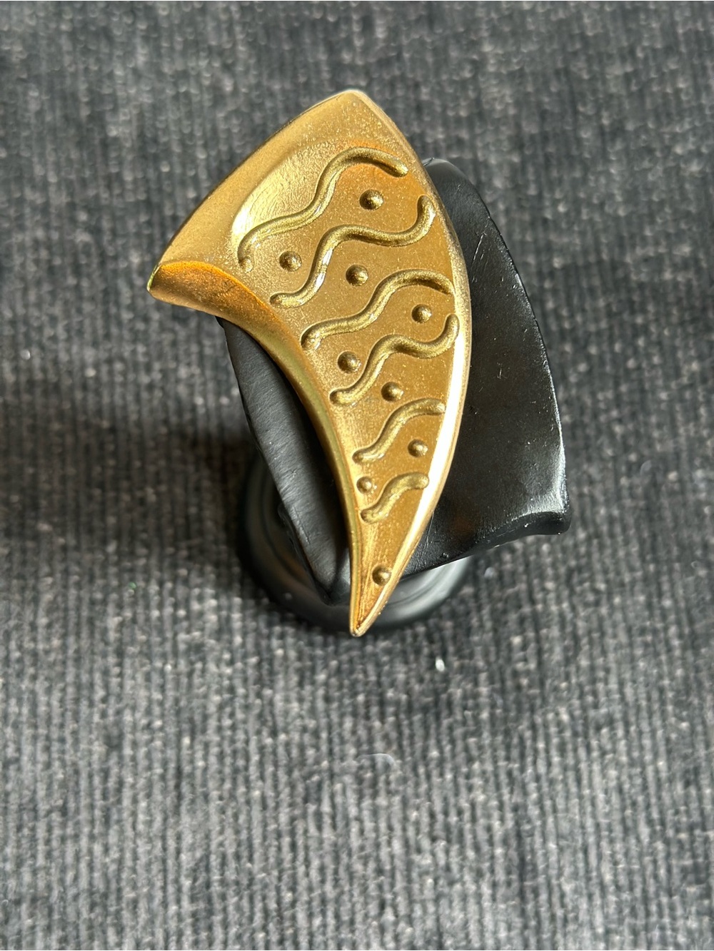 Gold Wave Sculptural Vintage Statement Brooch